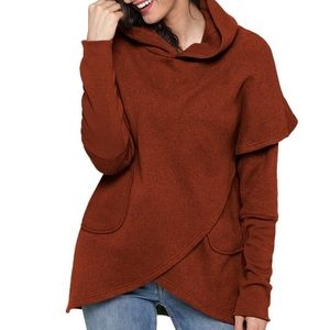 Wrap tulip cape hoodie